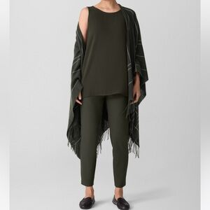 Eileen Fisher Stretch Slim Fit Crepe Pant Woodland